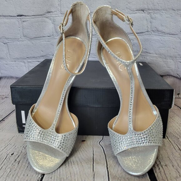 I.N.C. International Concepts Firah T-Strap Dress Sandals- Silver - Picture 1 of 7